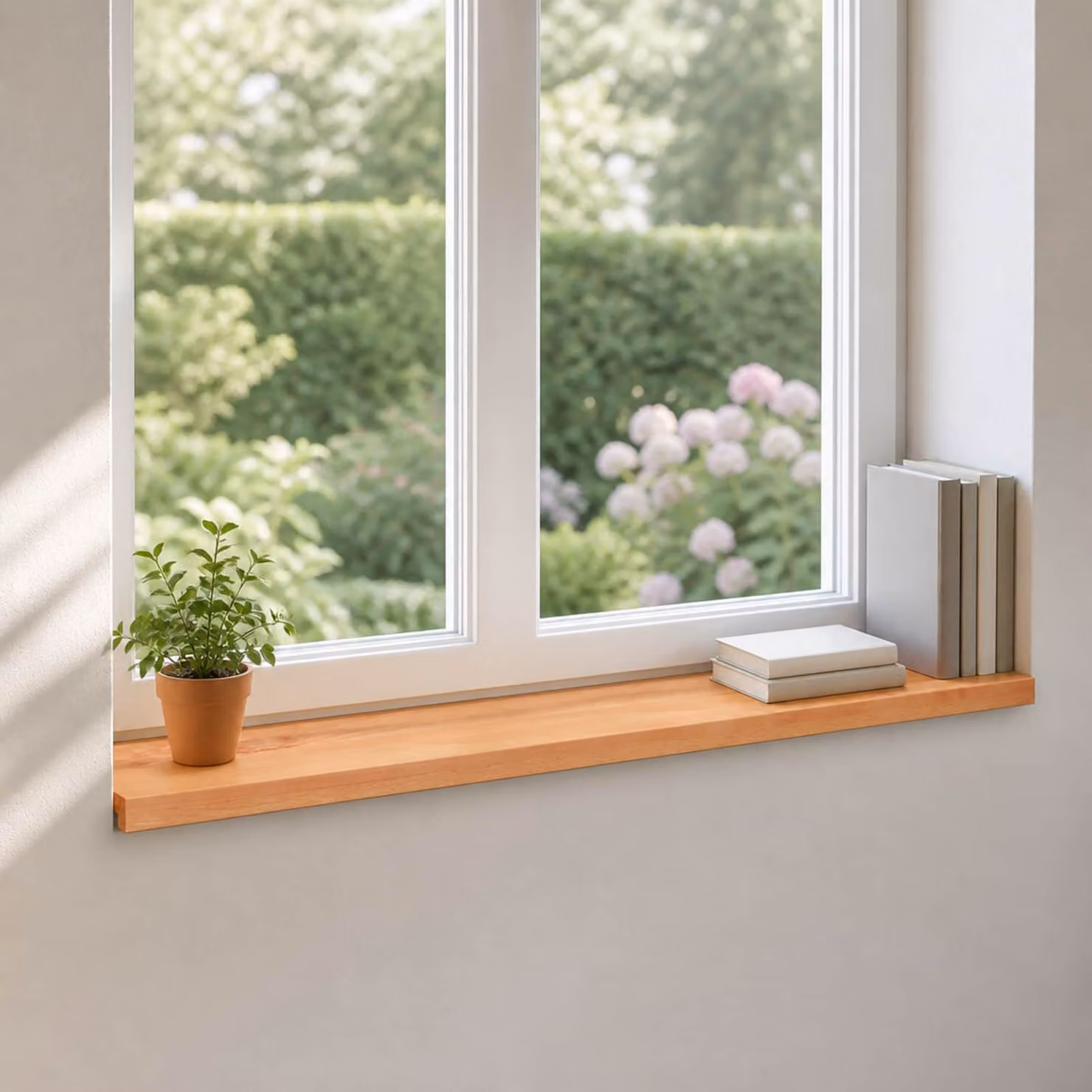Set di 2 soglie per finestre vidaXL in faggio color marrone L 110 cm x P 30 cm x H 2 cm
