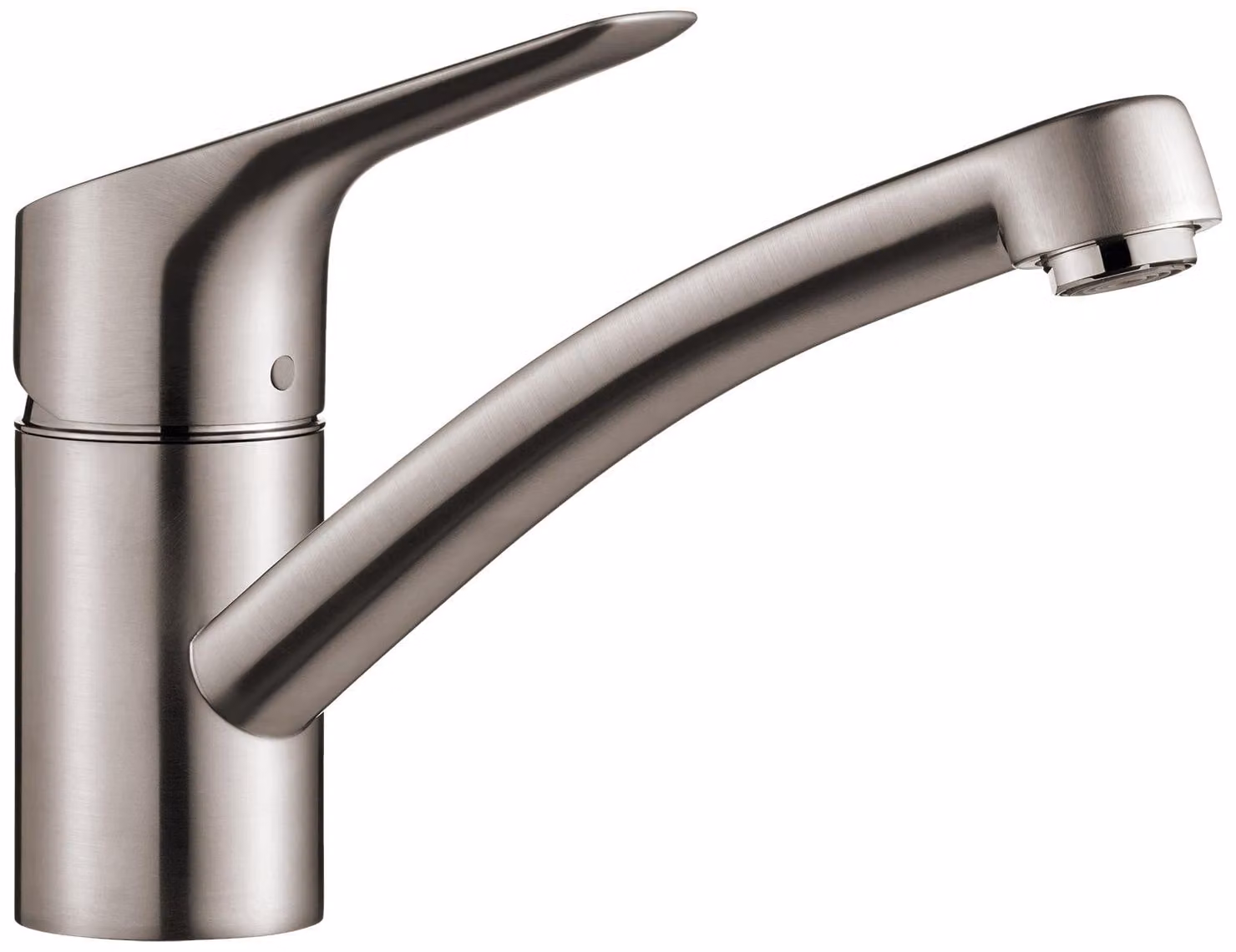 Miscelatore per lavello, girevole a 360°, acciaio inossidabile spazzolato, altezza 19,2 cm