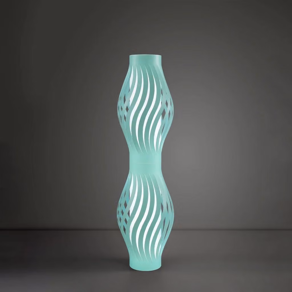 Piantana moderna Linea Zero verde con 2 luci E27, Altezza: 123 cm – 2