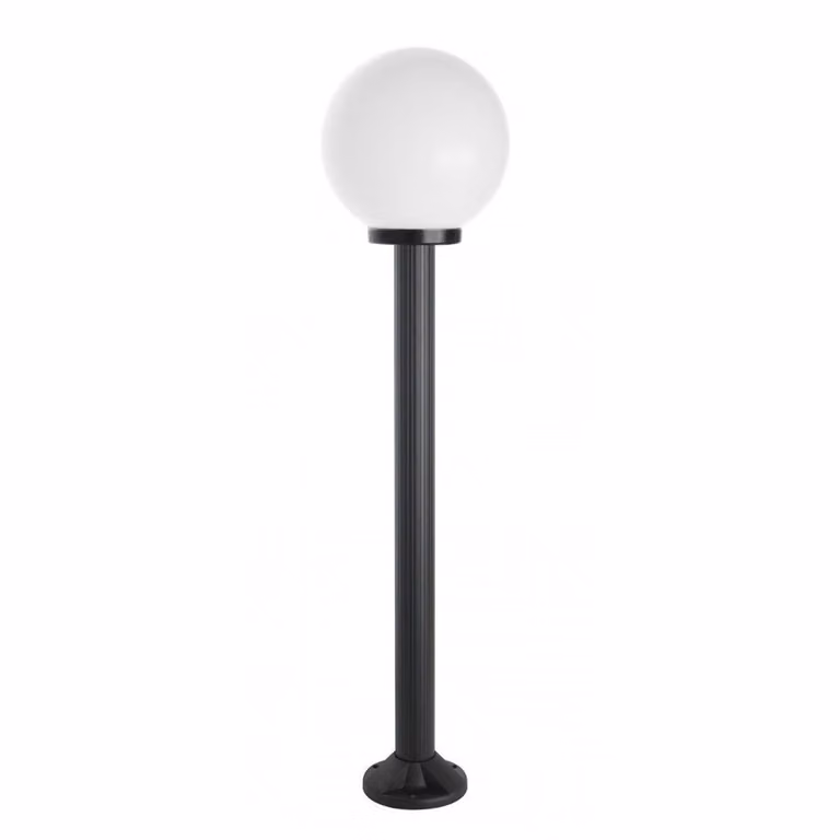 Lampada da giardino 125 cm sfera bianca o fumé 25 cm 1xE27 nero IP43 SU-MA Kule K 5002/2/K 250