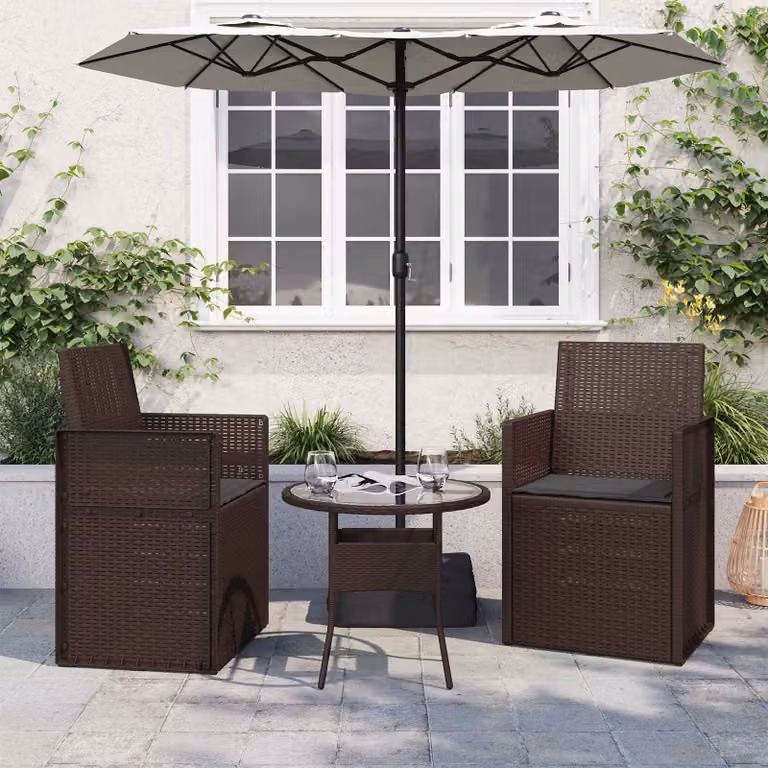 Set di 2 cuscini per seduta vidaXL in poliestere antracite, L 47 cm x P 36 cm x H 2 cm