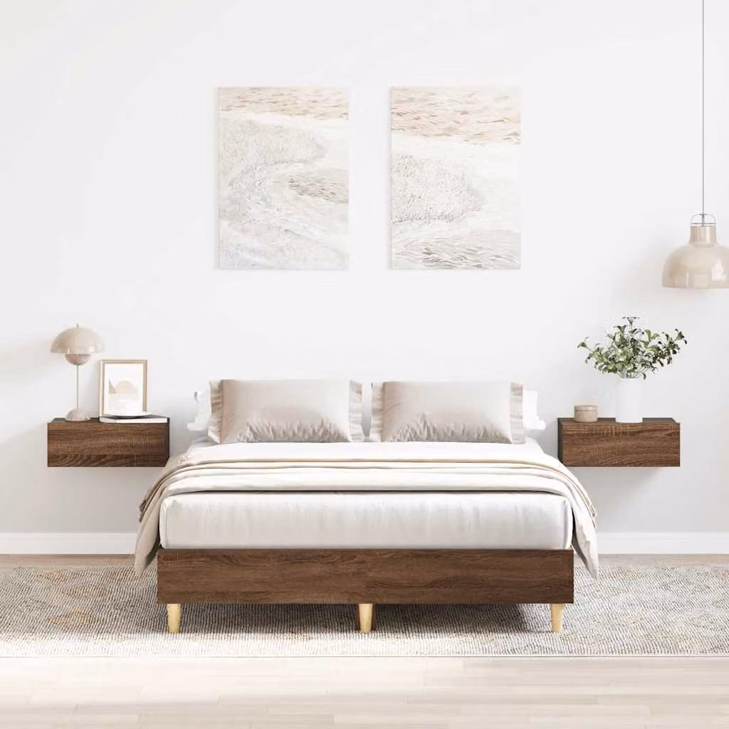 vidaXL Giroletto senza Materasso in Rovere Marrone, L/P: 138 x 193 cm