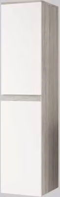 Colonna da Bagno Sospesa Eva Savinidue in Rovere Fumo e Bianco Lucido, Altezza: 140 cm