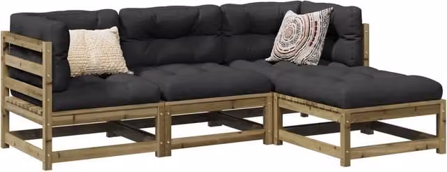 Set Divani da Giardino 4 pz in Legno Impregnato di Pino 3299380