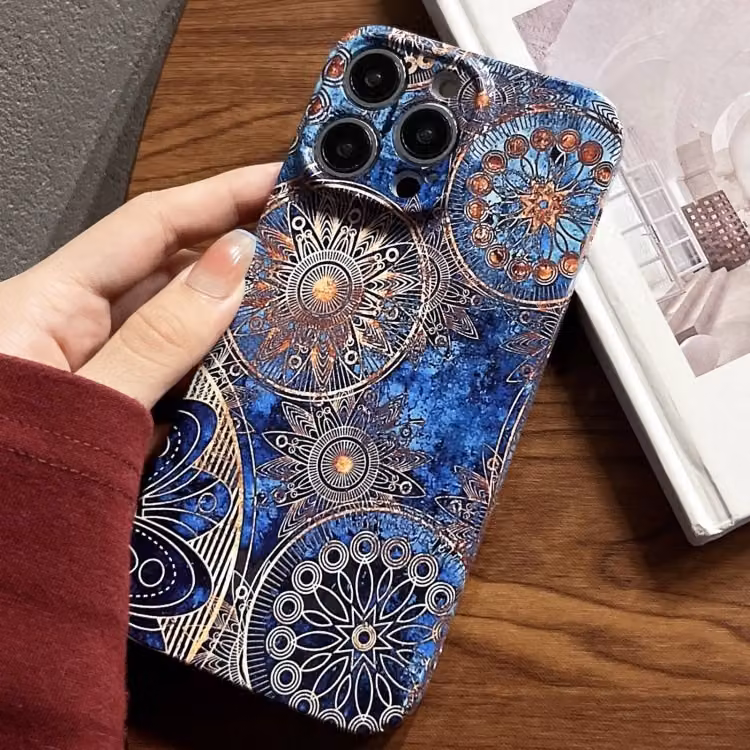 Per iPhone 15 Pro Max Malte modello preciso foro PC Phone Case (fiore astratto)