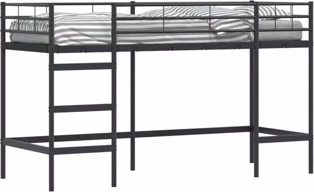 Struttura del letto loft per Bambini | Letto Infantile | Lettino Nero 99,5 x 190 cm Acciaio
