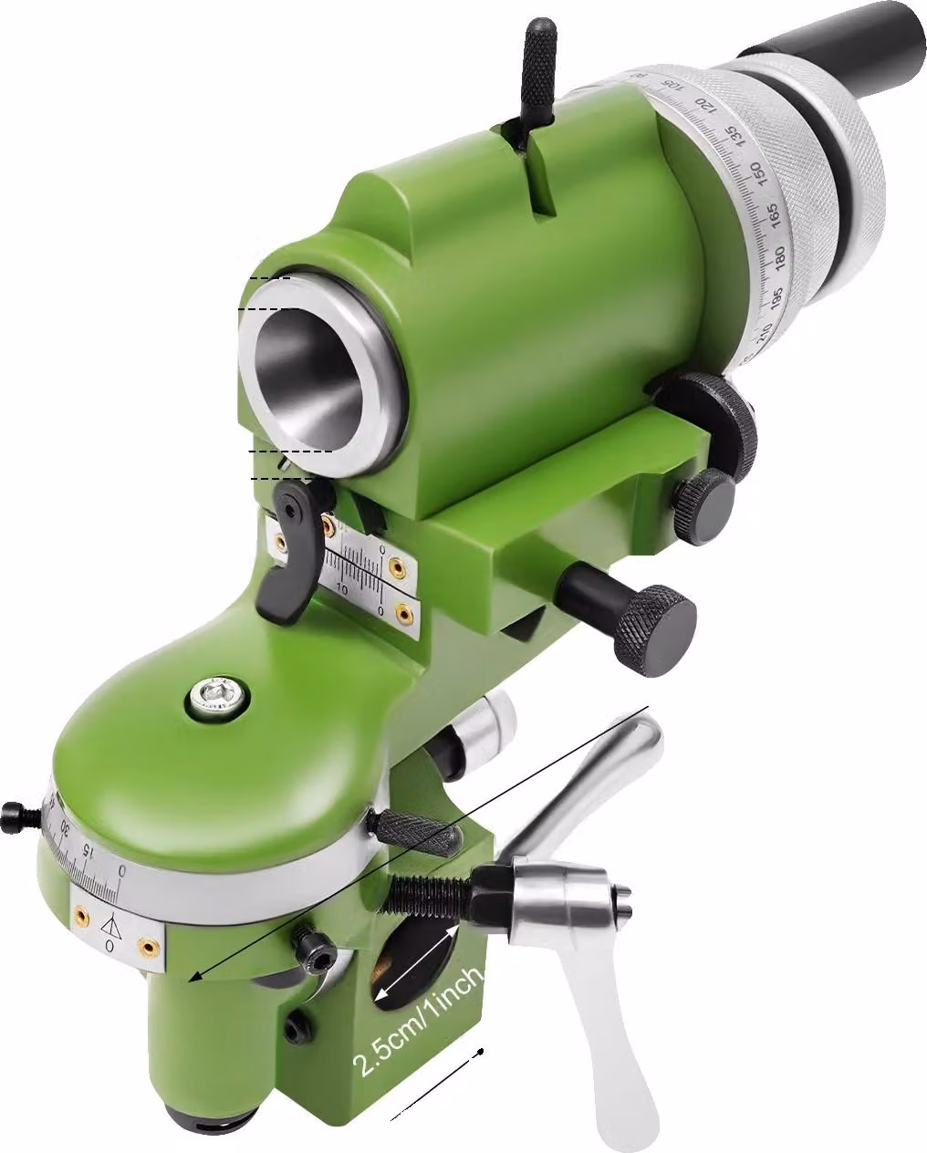 Supporto per smerigliatrice, posizionamento regolabile, struttura resistente, verde