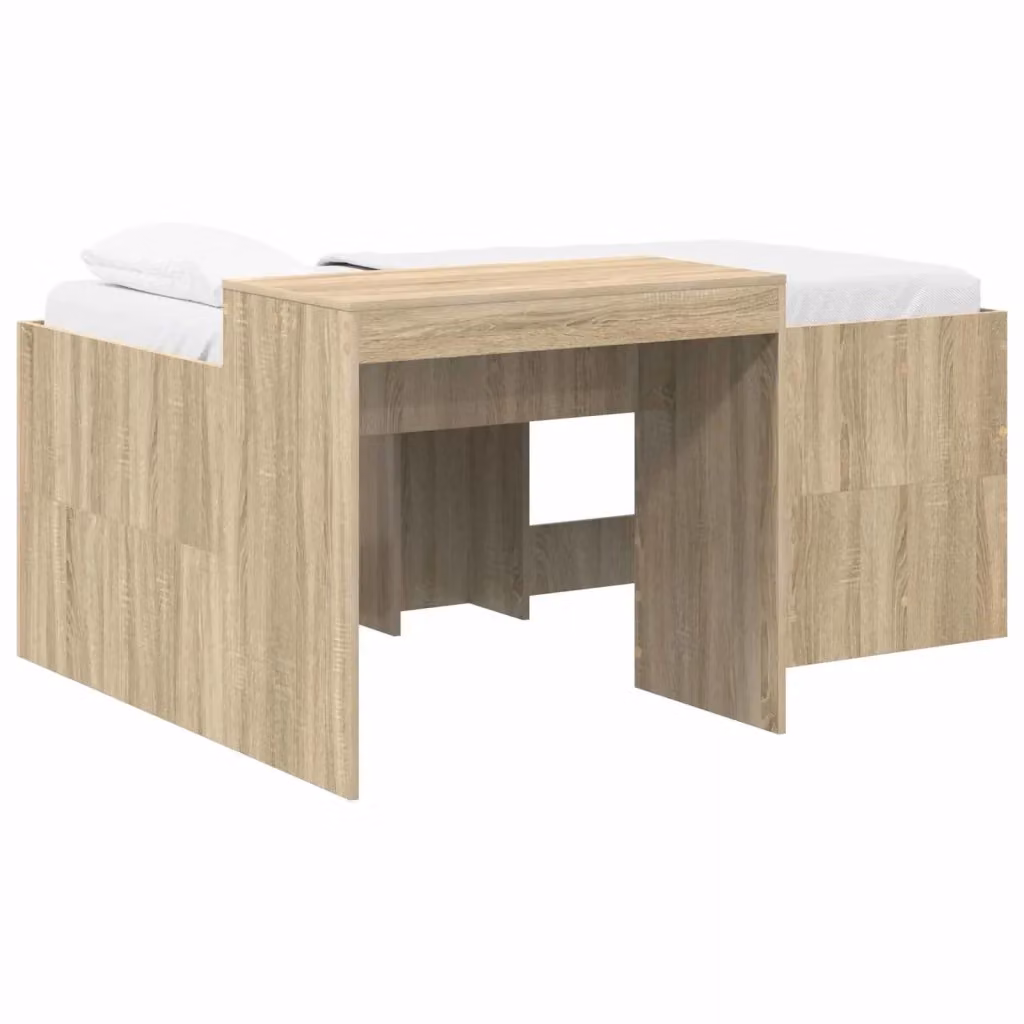 Letto alto per bambini con scrivania vidaXL in legno Rovere Sonoma L: 160 cm, P: 80 cm, H: 163 cm – 2