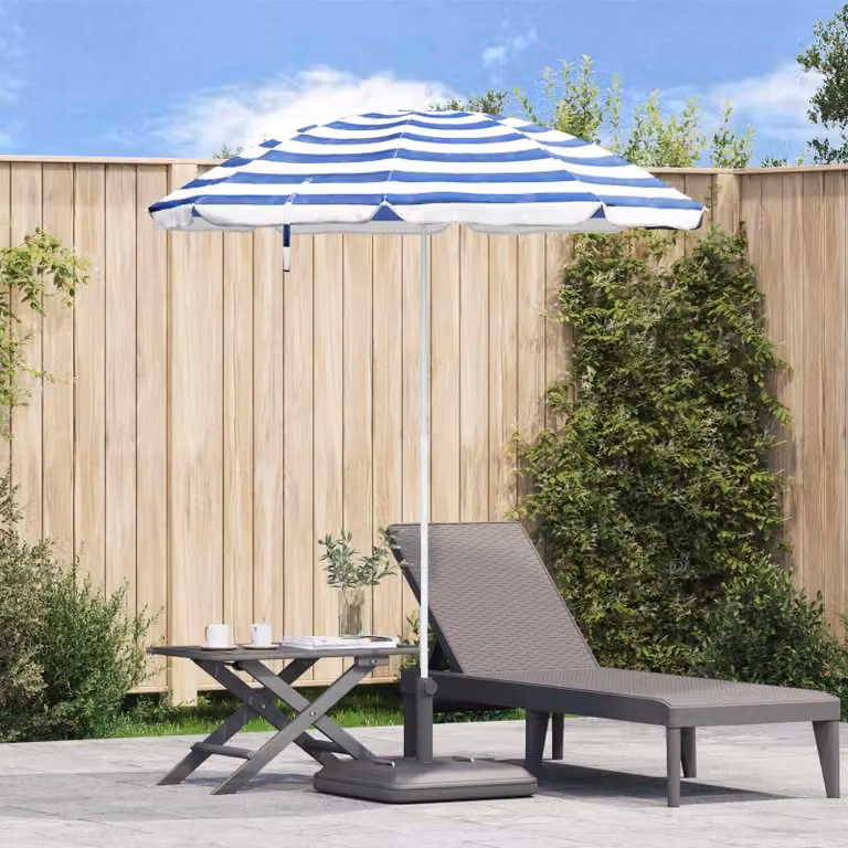Maison Exclusive - Ombrellone da giardino, poliestere 170T, blu e bianco