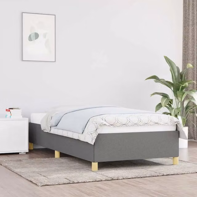 Giroletto senza Materasso-Struttura Letto Grigio Scuro 90x200 cm Tessuto 704403