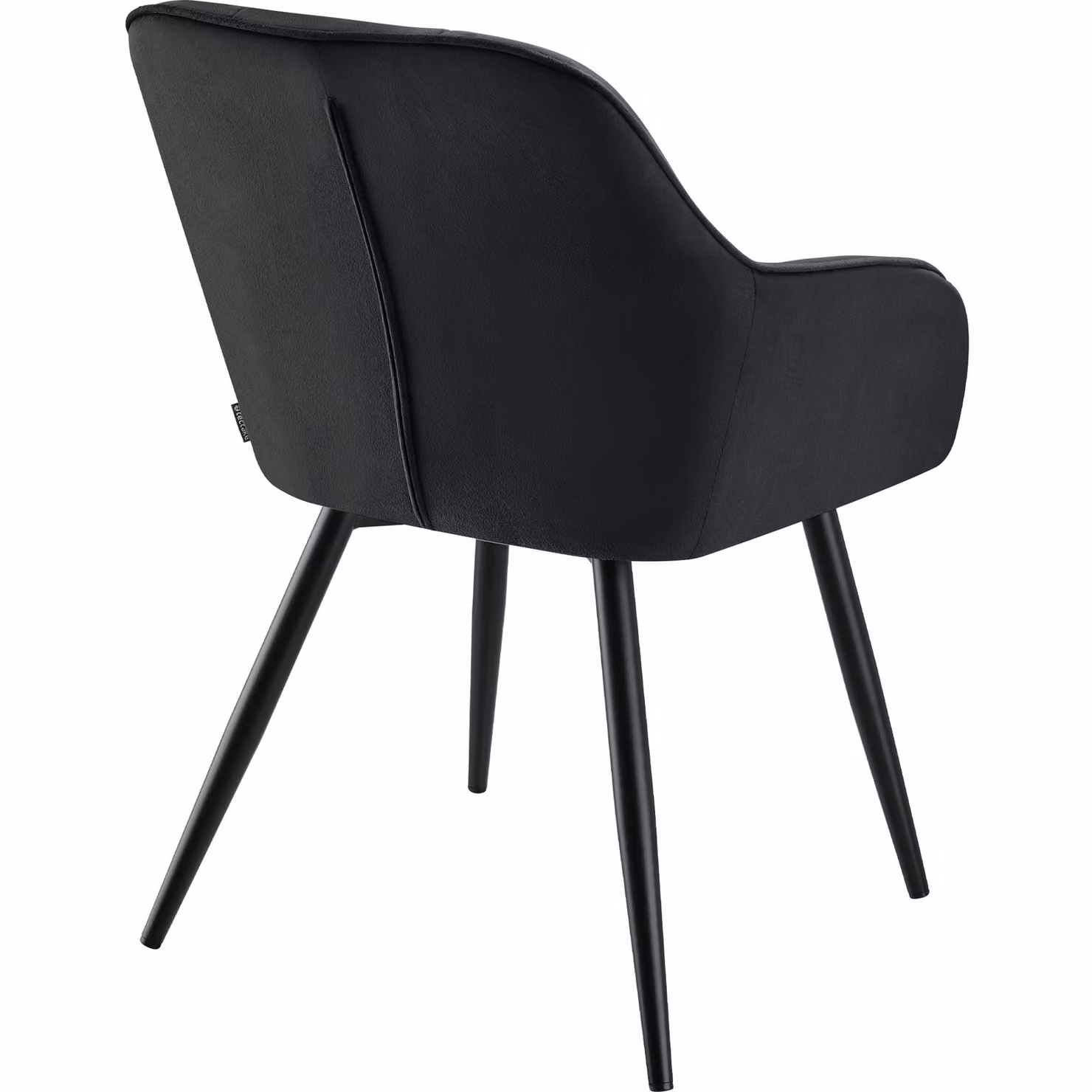 Set di 4 sedie moderne tectake in velluto nero per sala da pranzo e cucina – 4