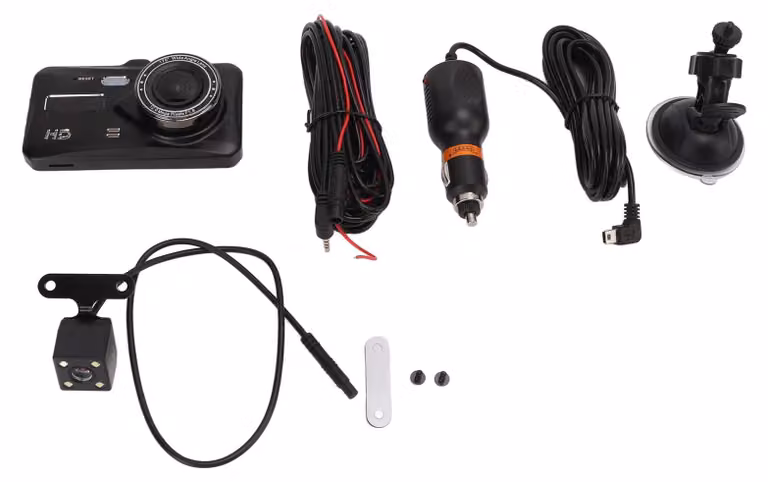 Doppia dashcam anteriore e posteriore, registratore di guida con visione notturna, touchscreen IPS multifunzionale per la sicurezza