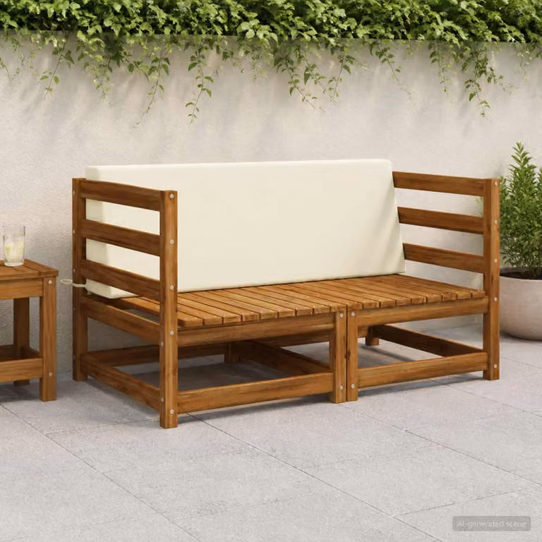 Cuscino schienale vidaXL SOEST in poliestere, beige, L 120 x P 40 x H 20 cm
