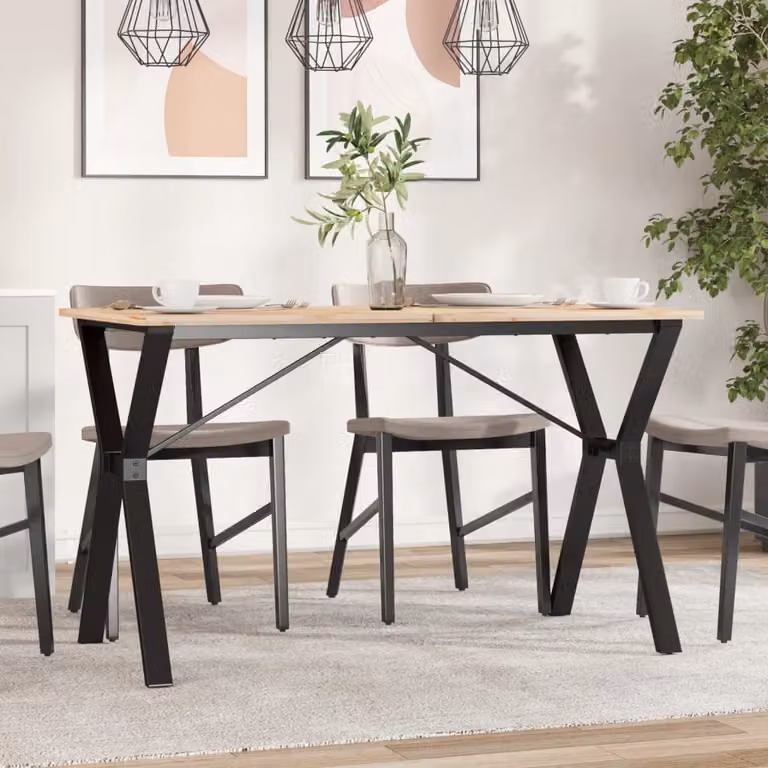 vidaXL Gambe per Tavolo da Pranzo a Y in Acciaio Nero Opaco L/P/H: 120 x 60 x 73 cm