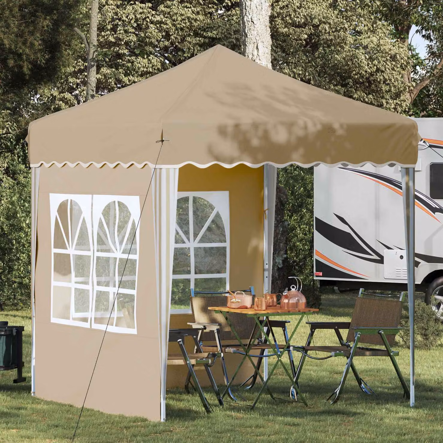 vidaXL Tenda per feste a pop-up beige L/P/H: 195 x 195 x 245 cm