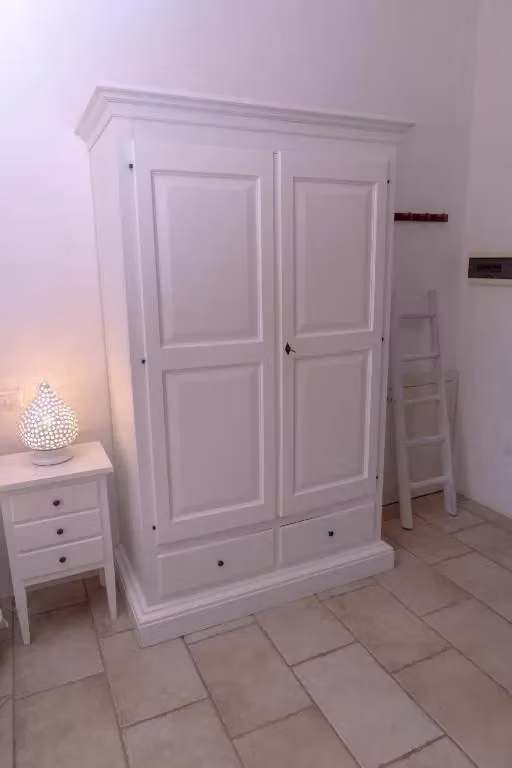 Armadio a 2 ante in legno stile shabby chic bianco Mobili 2G L/P/H: 125 x 61 x 200 cm – 2