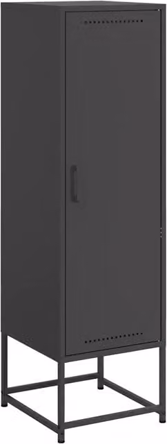 Credenza in metallo stile industrial nera opaca L/P/H: 36 x 39 x 123 cm
