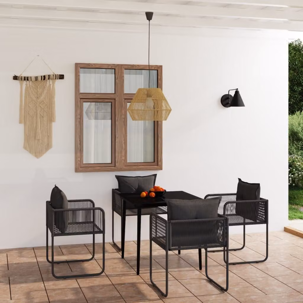 Maison Exclusive - Set da pranzo da giardino 5 pezzi nero