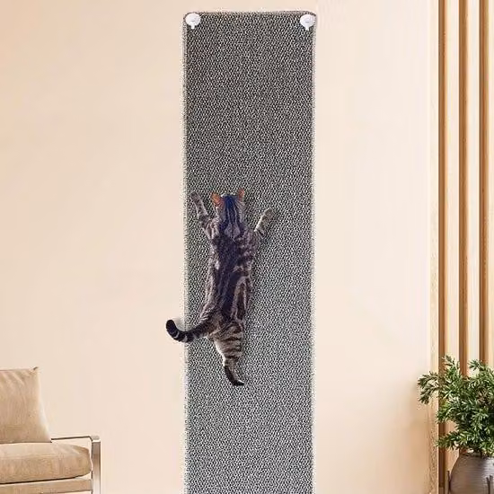 Tappetino per gatti extra large, parete per gatti, tavola per gatti, protezione anti-graffi, grigio, 40 x 180 cm