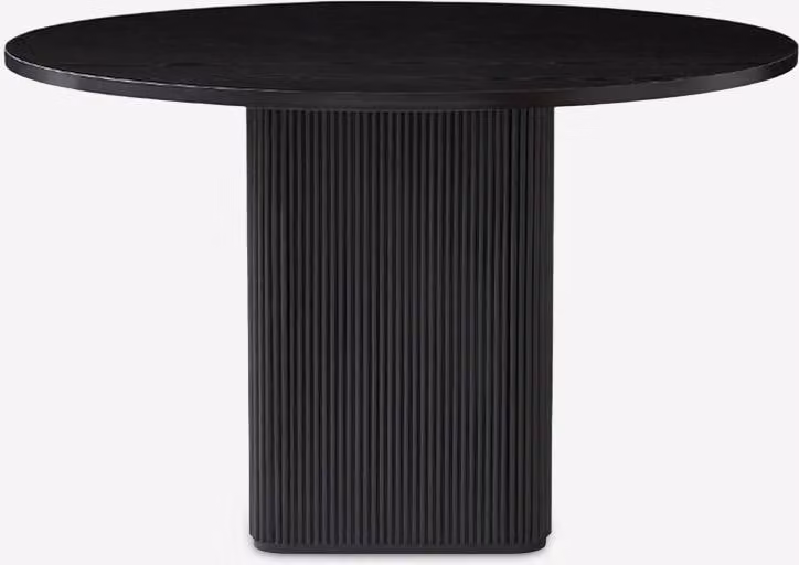 120 cm nero, tavolo da pranzo rotondo in legno per cucina e soggiorno Tiwit - Nero