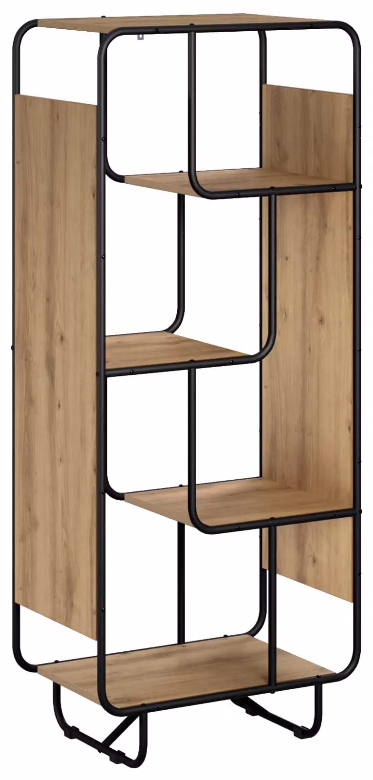 Mobile contenitore alto in legno impiallacciato effetto noce, dimensioni 60 x 37,5 x 144 cm