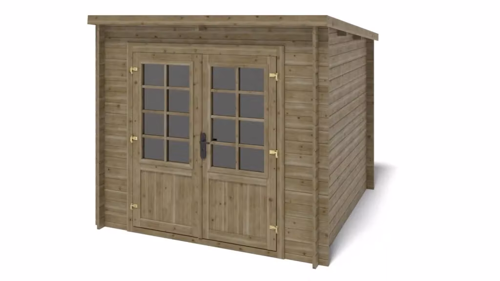 Casetta da giardino in legno ALTANKA modello DOM724 verde, superficie 6.25 m2, L/P: 2.5 x 2.5 m, spessore pareti 28 mm