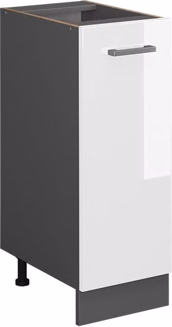 Armadio dispensa da cucina alto R-Line Vicco Bianco lucido e Antracite L: 30 cm