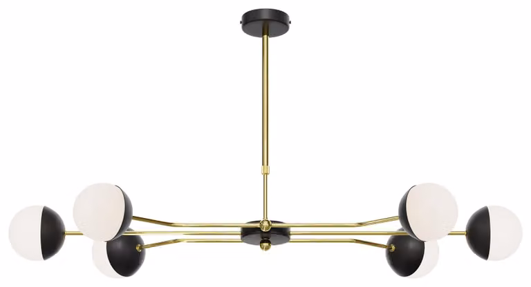 Lampada a sospensione TRENTO nero-oro 6xG9x8W in metallo, dimensioni: 88x128x54 cm, IP20, Jupiter