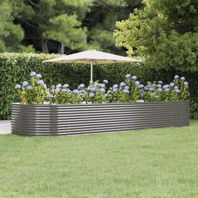 Letto rialzato per giardino in acciaio zincato vidaXL Grigio L: 447 cm, P: 140 cm, H: 68 cm