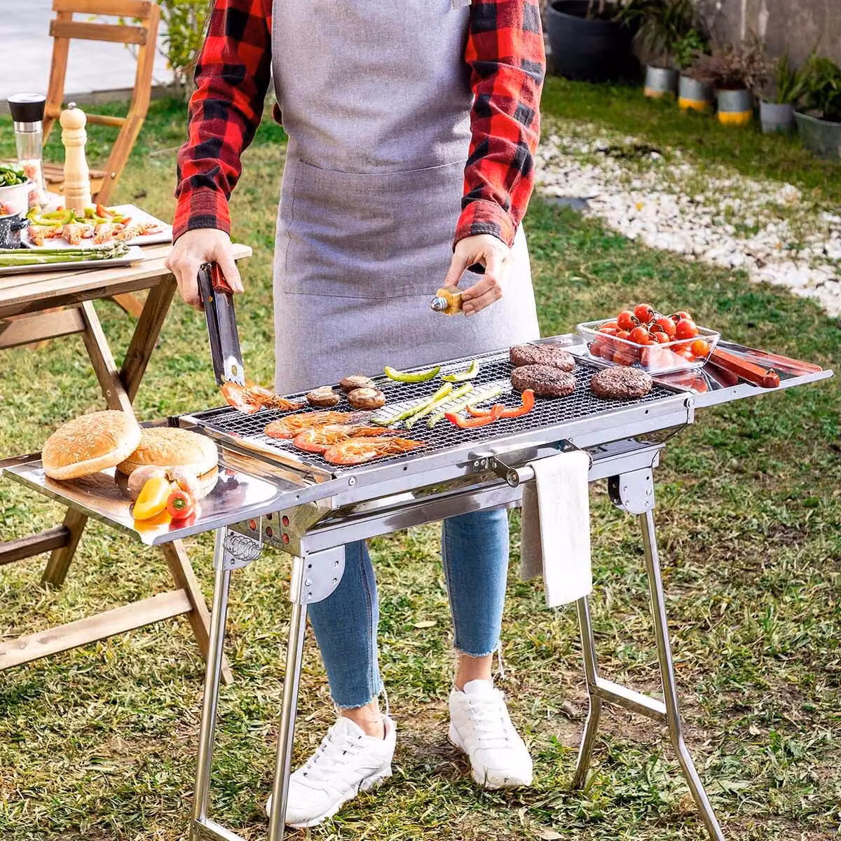 Barbecue Pieghevole in Acciaio Inossidabile a Carbone ExelQ InnovaGoods