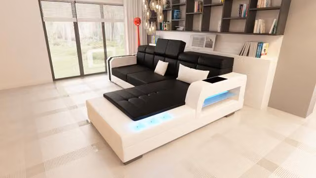 Divano componibile, divano angolare, divano di design, imbottitura, set di divani, divani in pelle