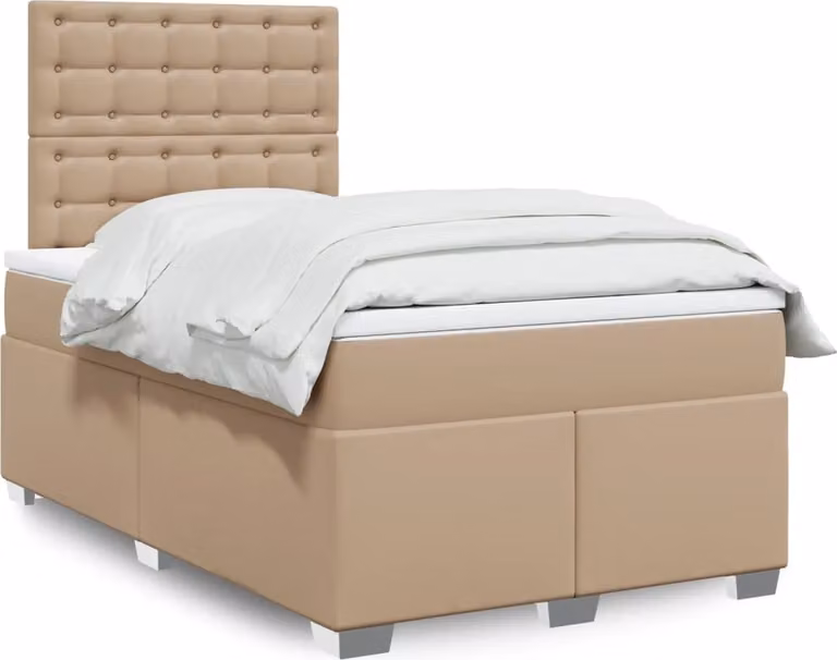 Maison Exclusive - Giroletto a Molle con Materasso Cappuccino 120x200cm Pelle finta