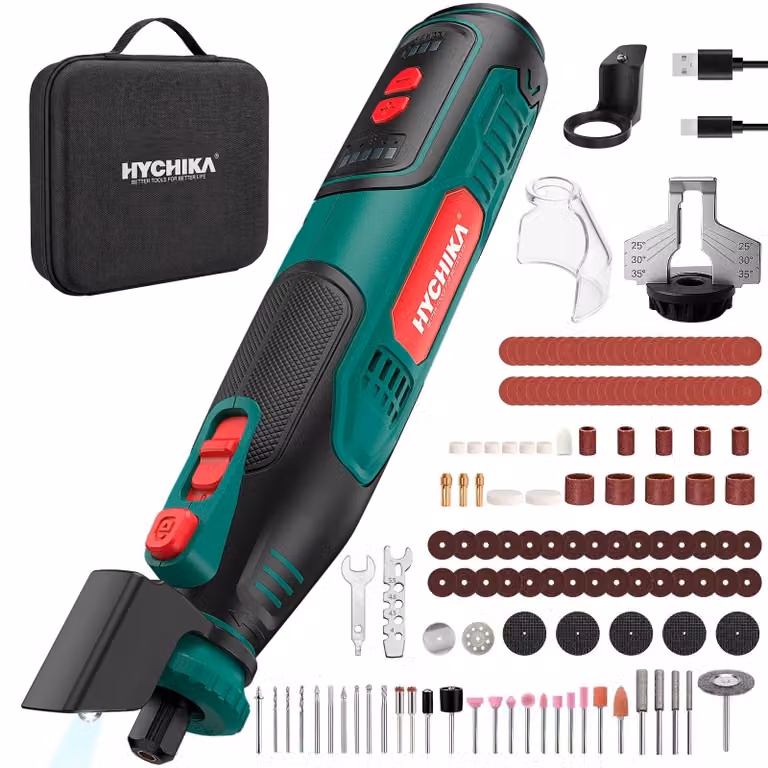 HYCHIKA, utensile rotante a batteria, 8V, 2,0Ah, 5 velocità, 30000 giri/min