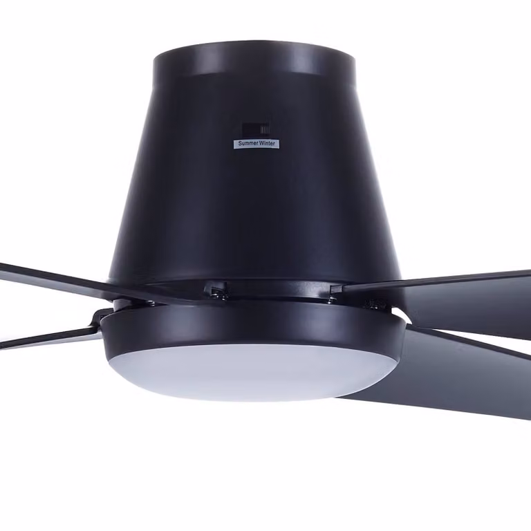 Beacon Lighting Ventilatore da soffitto LED Aria CTC, nero, 122 cm, silenzioso CTC, Nero, Soggiorno / Sala da pranzo, Plastica, Moderno