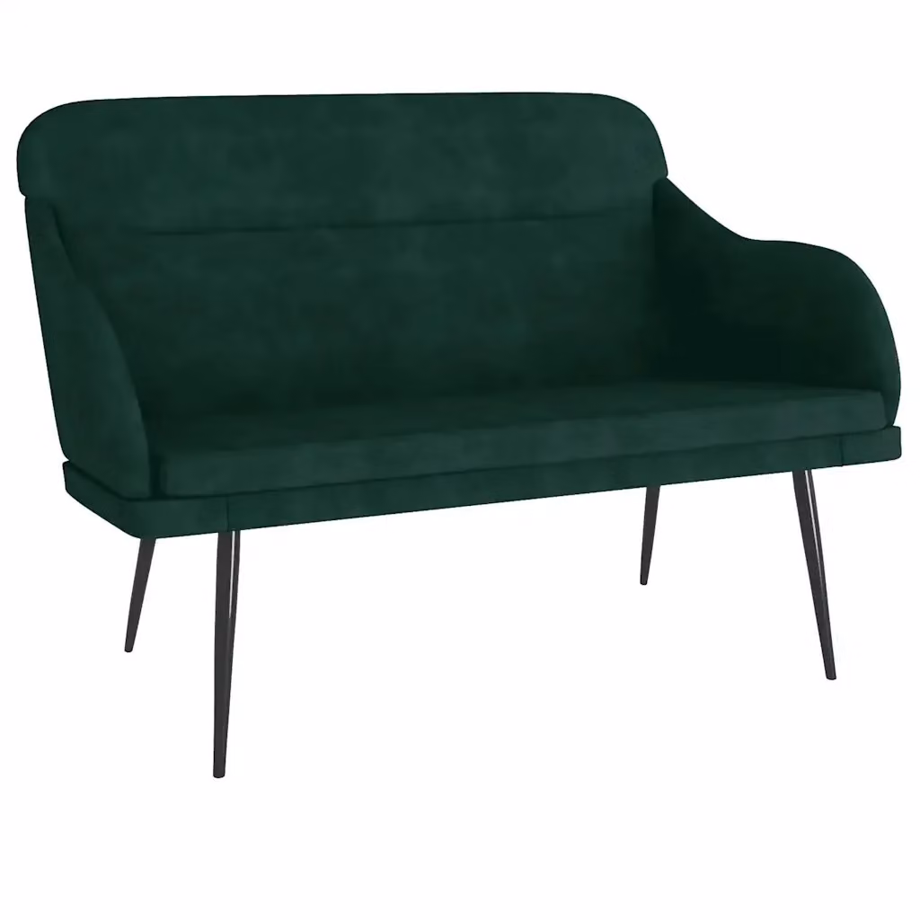Panca moderna in velluto verde vidaXL L: 110 cm, P: 76 cm, H: 80 cm – 2