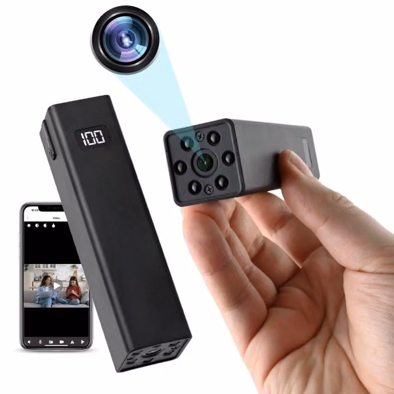 Mini Telecamera Wi-Fi Batteria Esterna iUni W25, 3600mAh, Full HD, Visione Notturna, Slot per scheda