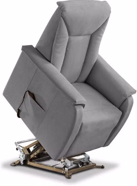 Poltrona Alzapersona Elettrica Baila di Giordanoshop in Microfibra Grigio Chiaro L: 82 cm, P: 108 cm, H: 84 cm