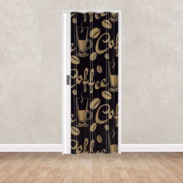 Porta a soffietto interna in PVC Coffee mod. Vera multicolore L: 89,5 cm, H: 214 cm – 1