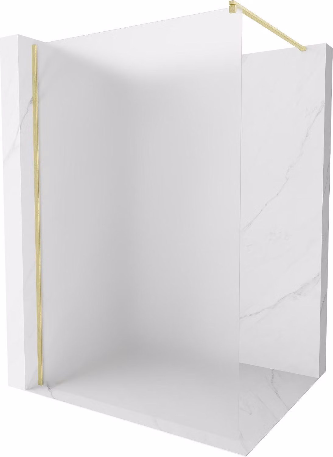 Mexen Kioto parete doccia Walk-in 90 x 200 cm, ghiacciato 8 mm, oro spazzolato - 800-090-101-55-30