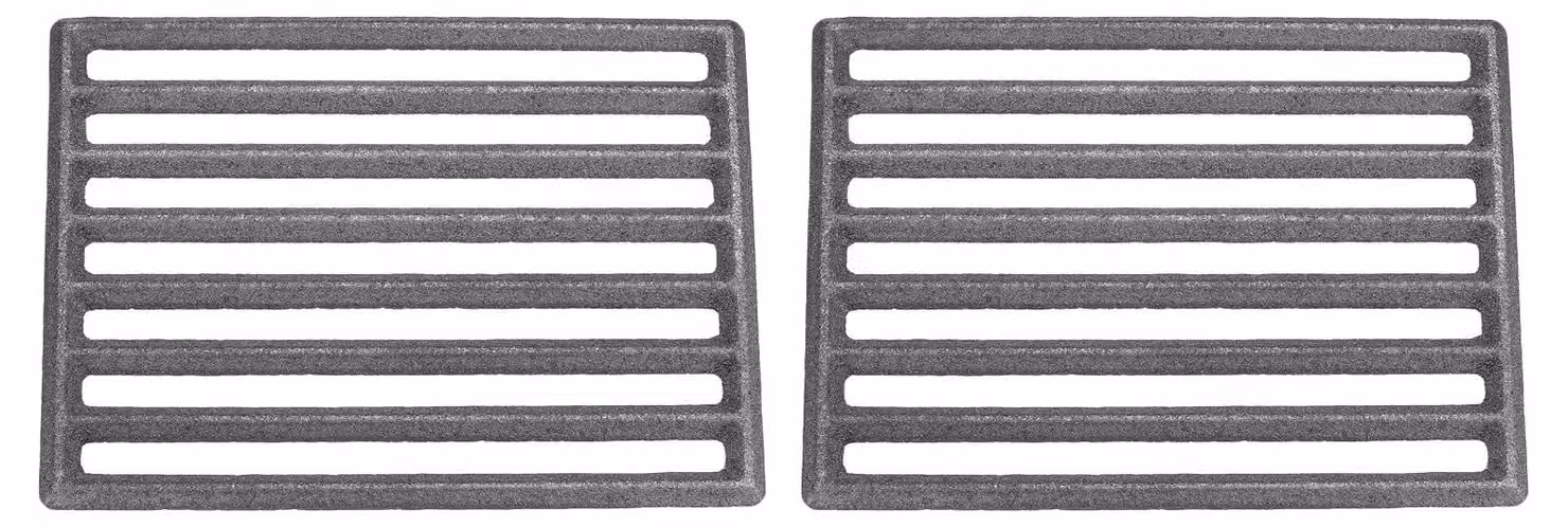 2 griglie per barbecue in ghisa, rettangolari, dimensioni 8,4 pollici