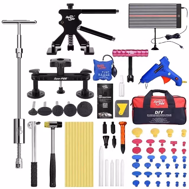 Set per la riparazione delle ammaccature dell'auto, rimozione delle ammaccature senza verniciatura, strumento per l'estrazione delle ammaccature, set