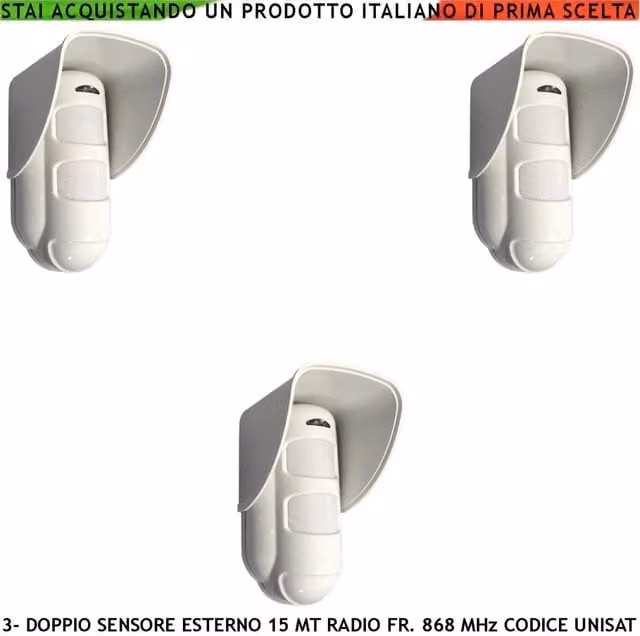 Sensore di movimento smart Securvera con tecnologia WiFi e gestione tramite app, disponibile in bianco o multicolore
