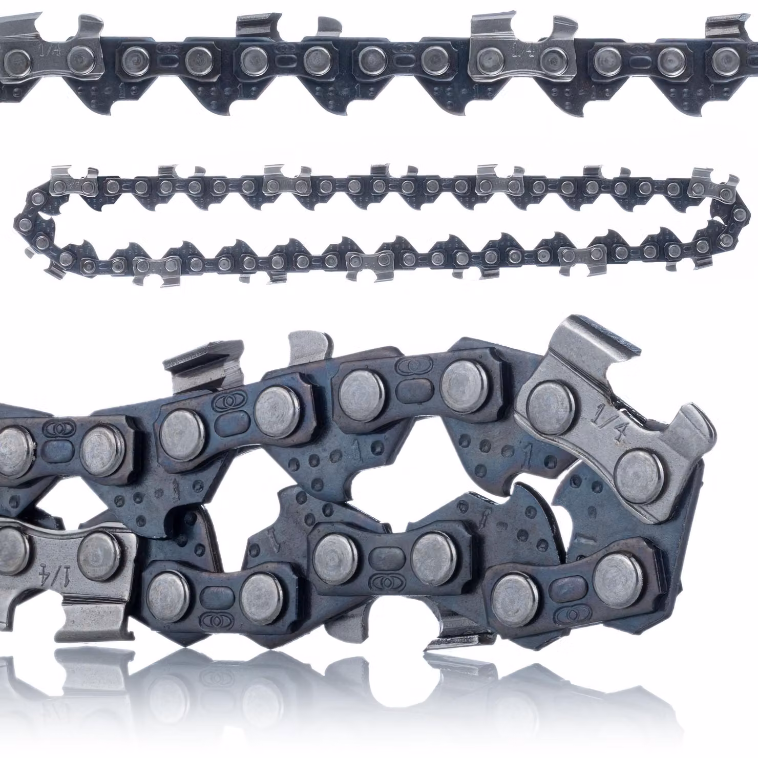 Rosfix Catena per Motosega, Passo 4" - 1/4", 28 Maglie di Trasmissione, Calibro 1,3 mm | Per Mini Motoseghe a Batteria | Acciaio di Alta Qualità