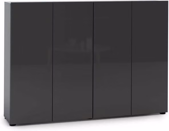 Scarpiera a 4 ante con 5+5 ripiani MISTER made in Italy - Antracite