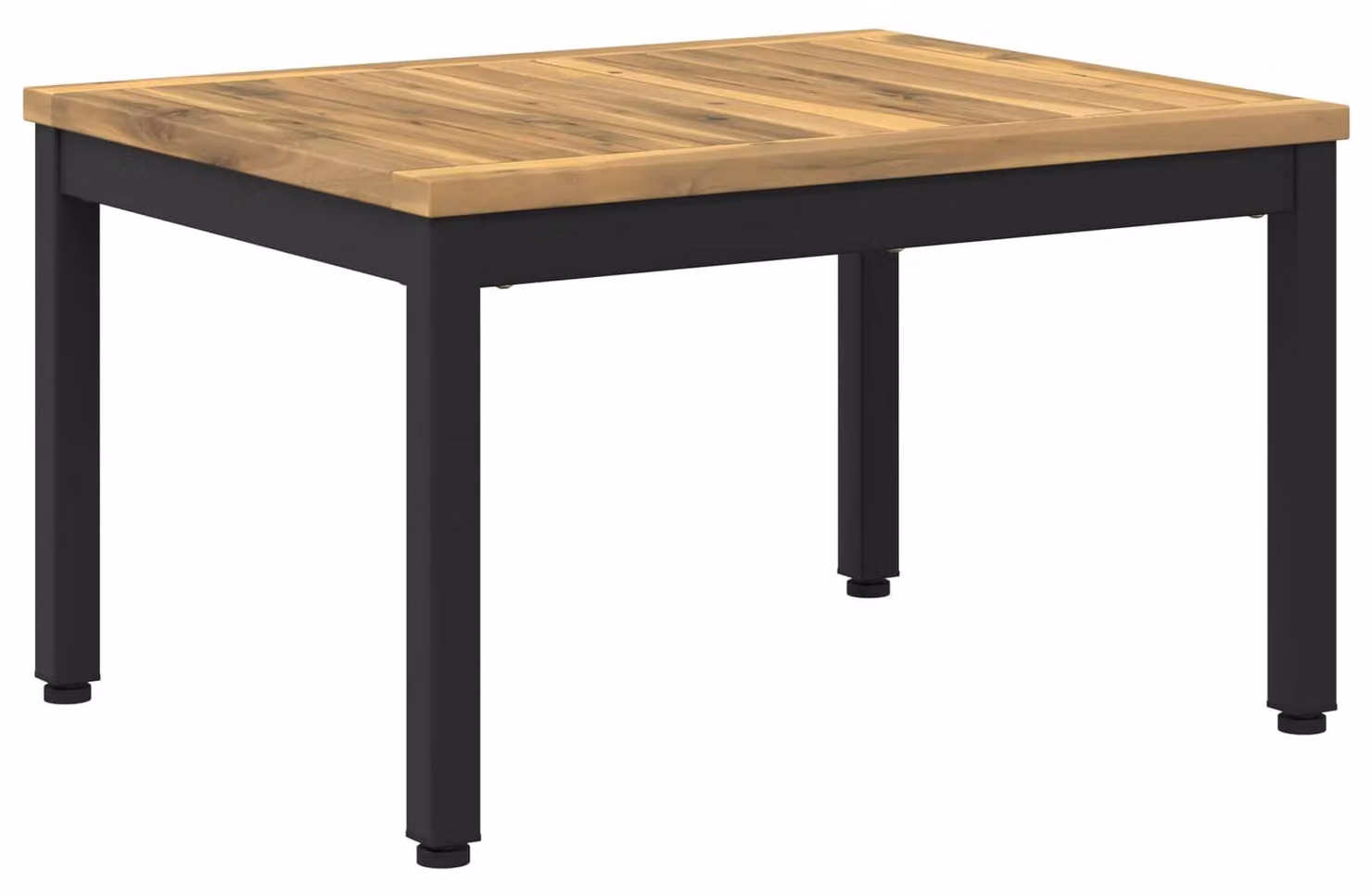 Tavolino da caffè bianco e nero, dimensioni 50 x 60,5 x 36 cm, in legno massello di acacia