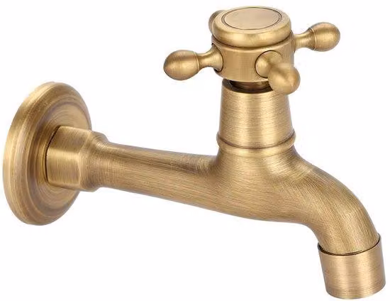 Rubinetto a parete in ottone massiccio vintage per lavello mop - G1/2, lungo - Buitenkraan