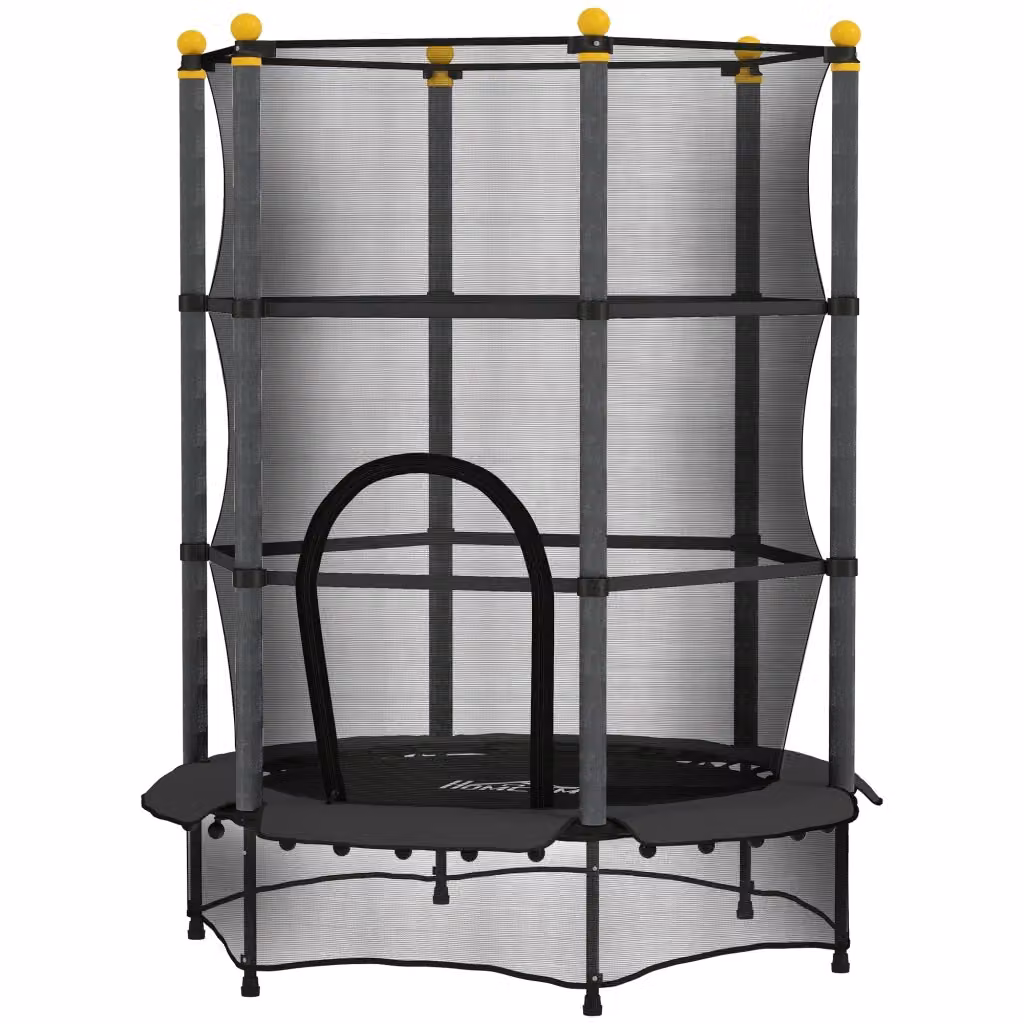 Trampolino mini per bambini Zephmum nero in acciaio e plastica, diametro 140 cm – 2