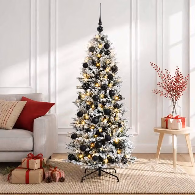Albero di Natale artificiale con palline 150 cm 150 LED 3465566