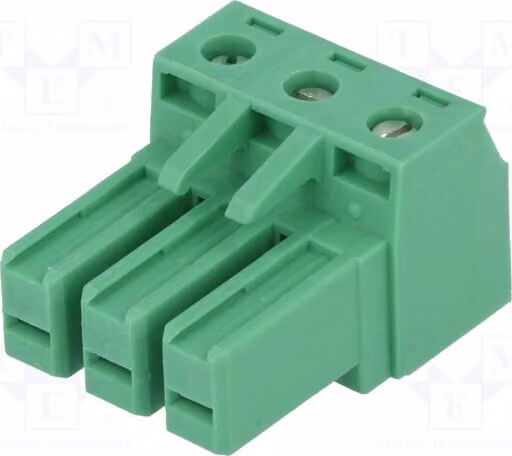 1 x Morsetto di fissaggio disattivabile, connettore, numero di poli: 3, passo: 7,62 mm, diritto, 300V, PC 4/3-ST-7,62, codice prodotto: 180491