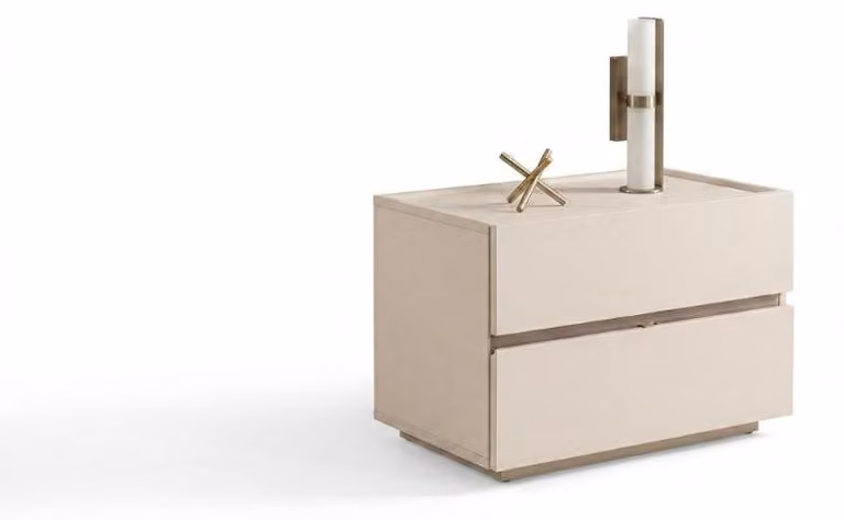 Tavolino da notte moderno, beige, elegante, set di comodini per la camera da letto